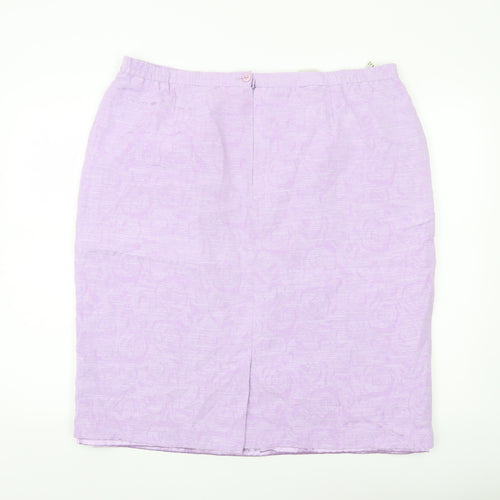 Eastex Womens Purple Size 22 Pencil Skirt Lined Viscose Cotton