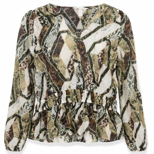 H&M Womens Multicoloured Animal Print Viscose Blouse UK 10