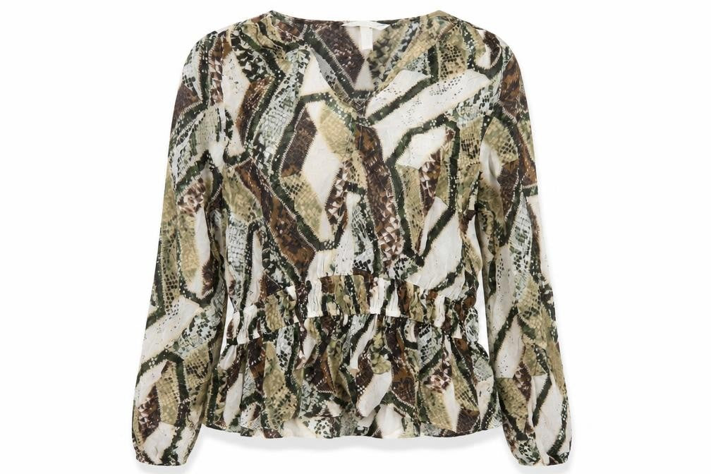 H&M Womens Multicoloured Animal Print Viscose Blouse UK 10