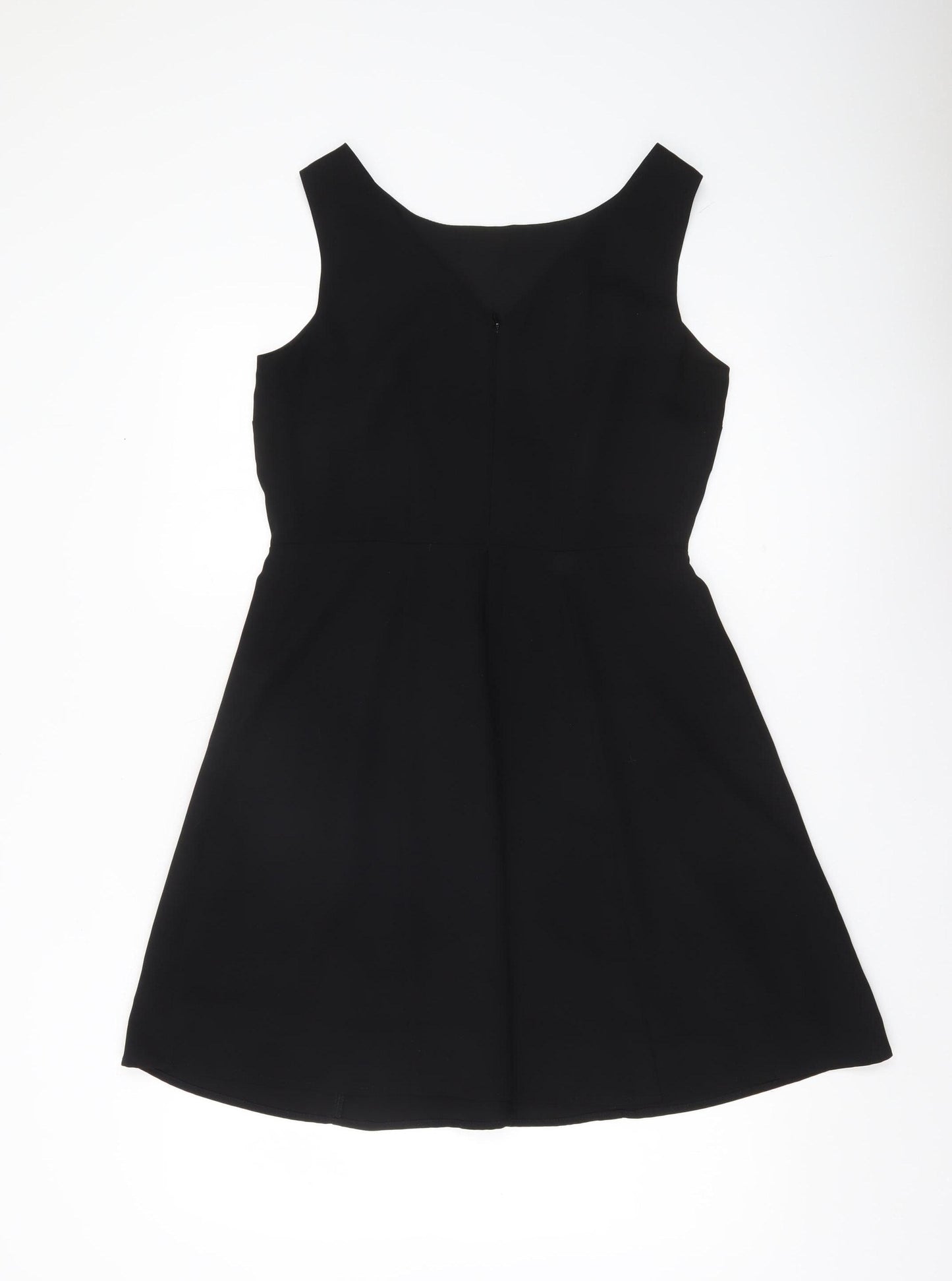 Papaya Women’s Black Beaded Sleeveless A-Line Party Dress Size 12