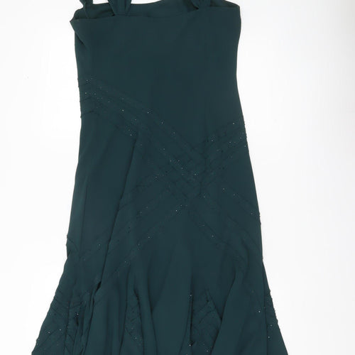 Marks and Spencer Women’s Green Size 10 A-Line Formal Beaded Dress