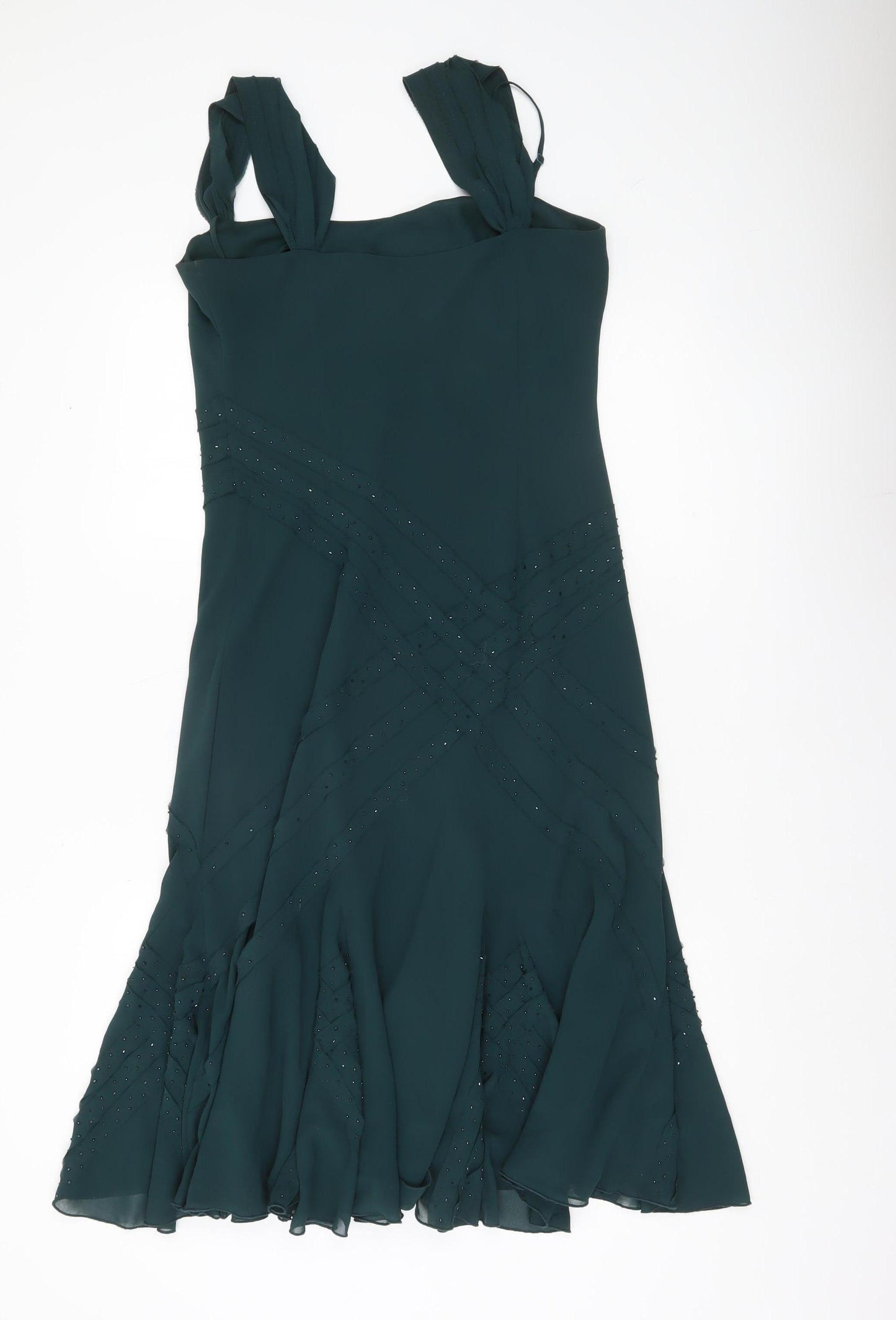 Marks and Spencer Women’s Green Size 10 A-Line Formal Beaded Dress