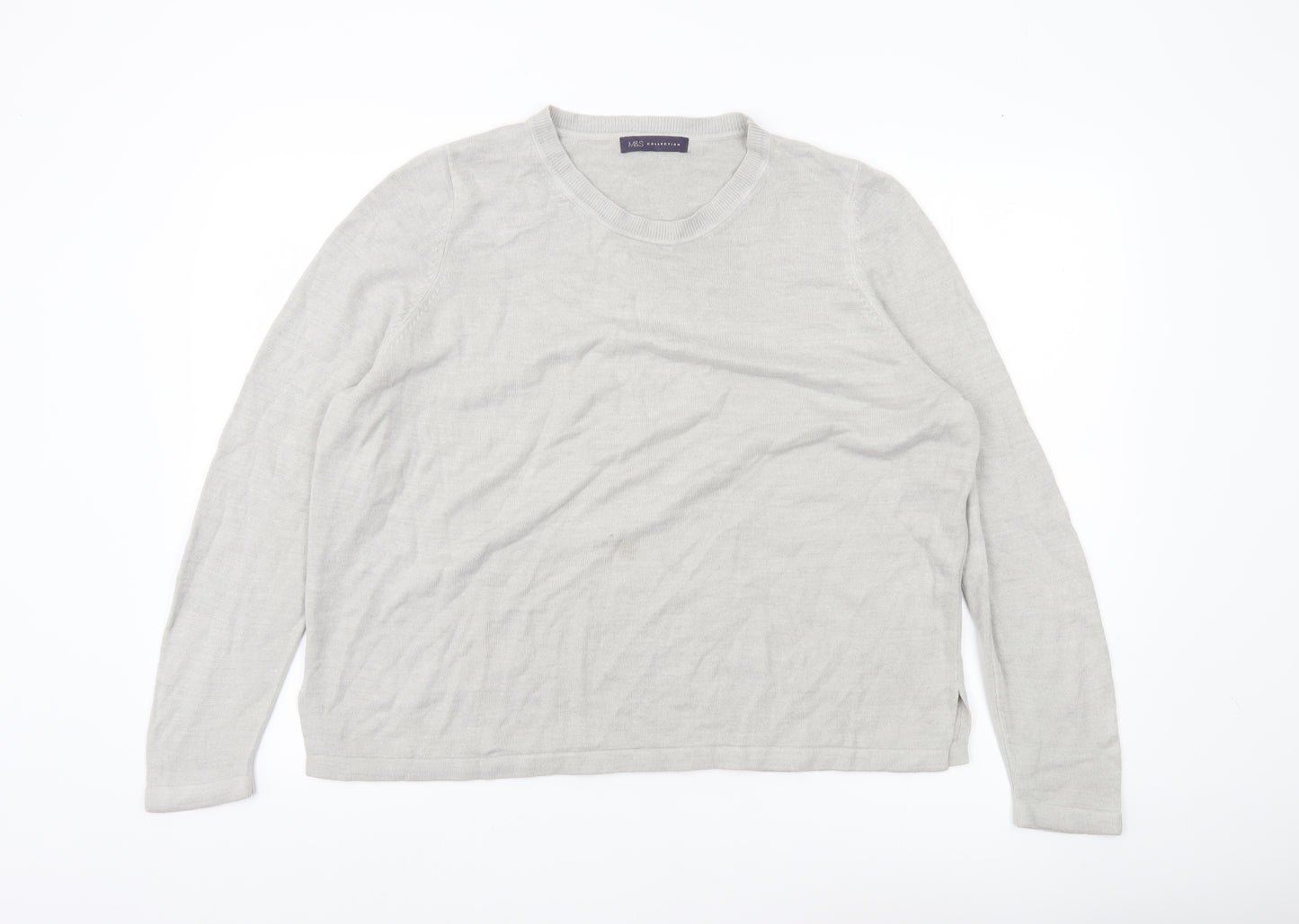 Marks and Spencer Women’s Grey Size 20 Acrylic Knit Jumper