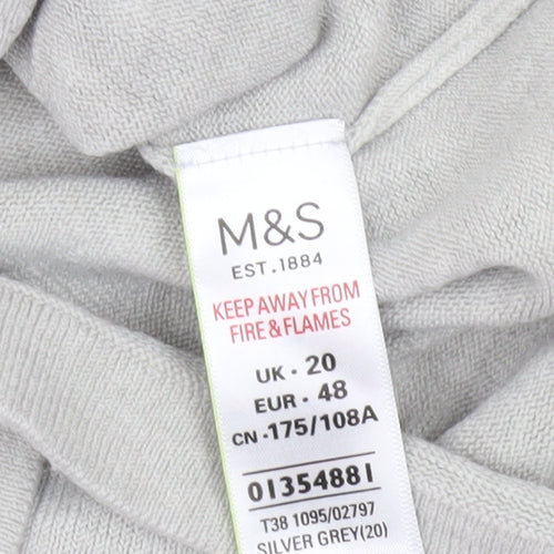 Marks and Spencer Women’s Grey Size 20 Acrylic Knit Jumper