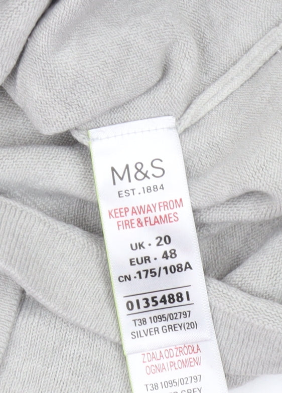 Marks and Spencer Women’s Grey Size 20 Acrylic Knit Jumper
