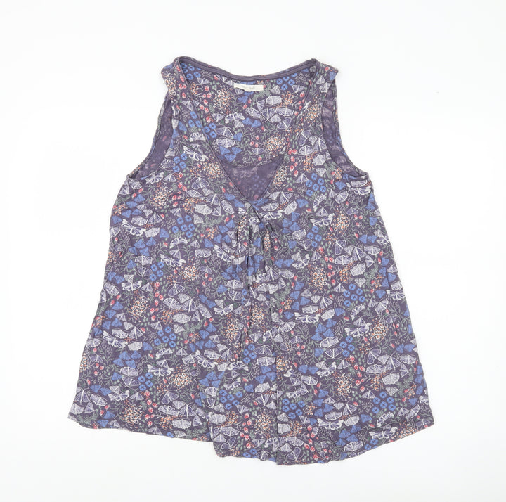 White Stuff Women’s Multicoloured Floral Butterfly Viscose Tunic Tank Top Size 12