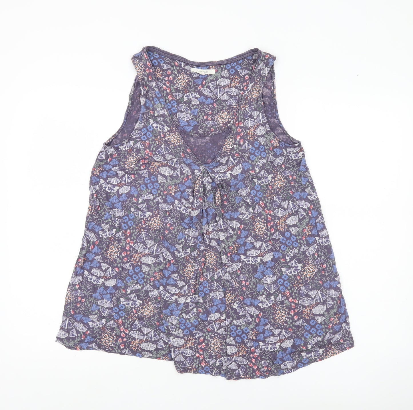 White Stuff Women’s Multicoloured Floral Butterfly Viscose Tunic Tank Top Size 12