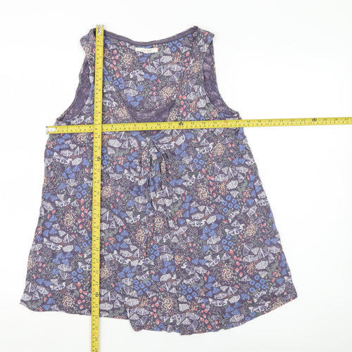 White Stuff Women’s Multicoloured Floral Butterfly Viscose Tunic Tank Top Size 12