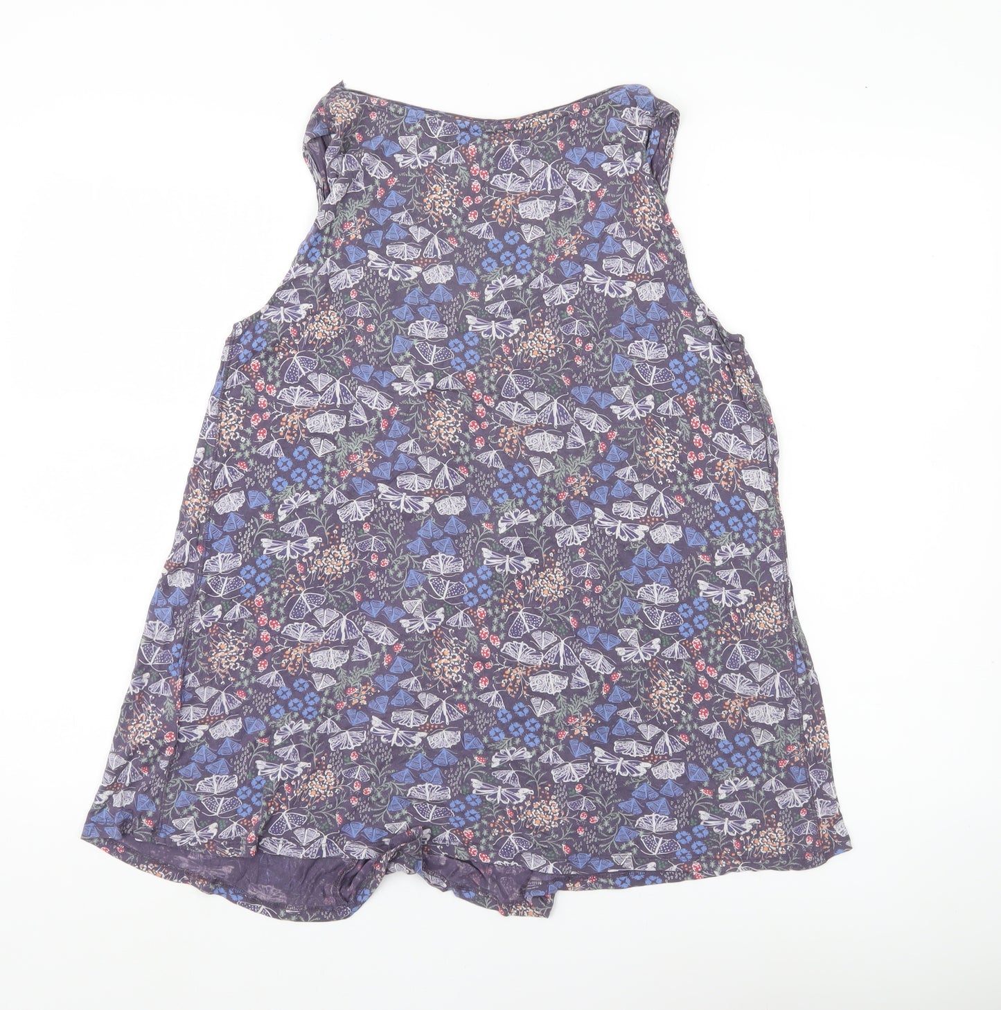 White Stuff Women’s Multicoloured Floral Butterfly Viscose Tunic Tank Top Size 12