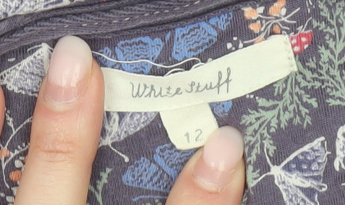White Stuff Women’s Multicoloured Floral Butterfly Viscose Tunic Tank Top Size 12