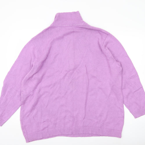 Collection L Women’s Purple Cotton Collared Zip Jumper Size 26