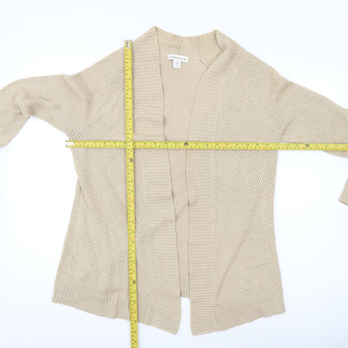 Coldwater Creek Women’s Beige Open-Knit Cardigan Size 14