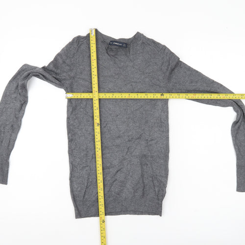 Zara Women’s Grey Knit Crew Neck Pullover Jumper Size S