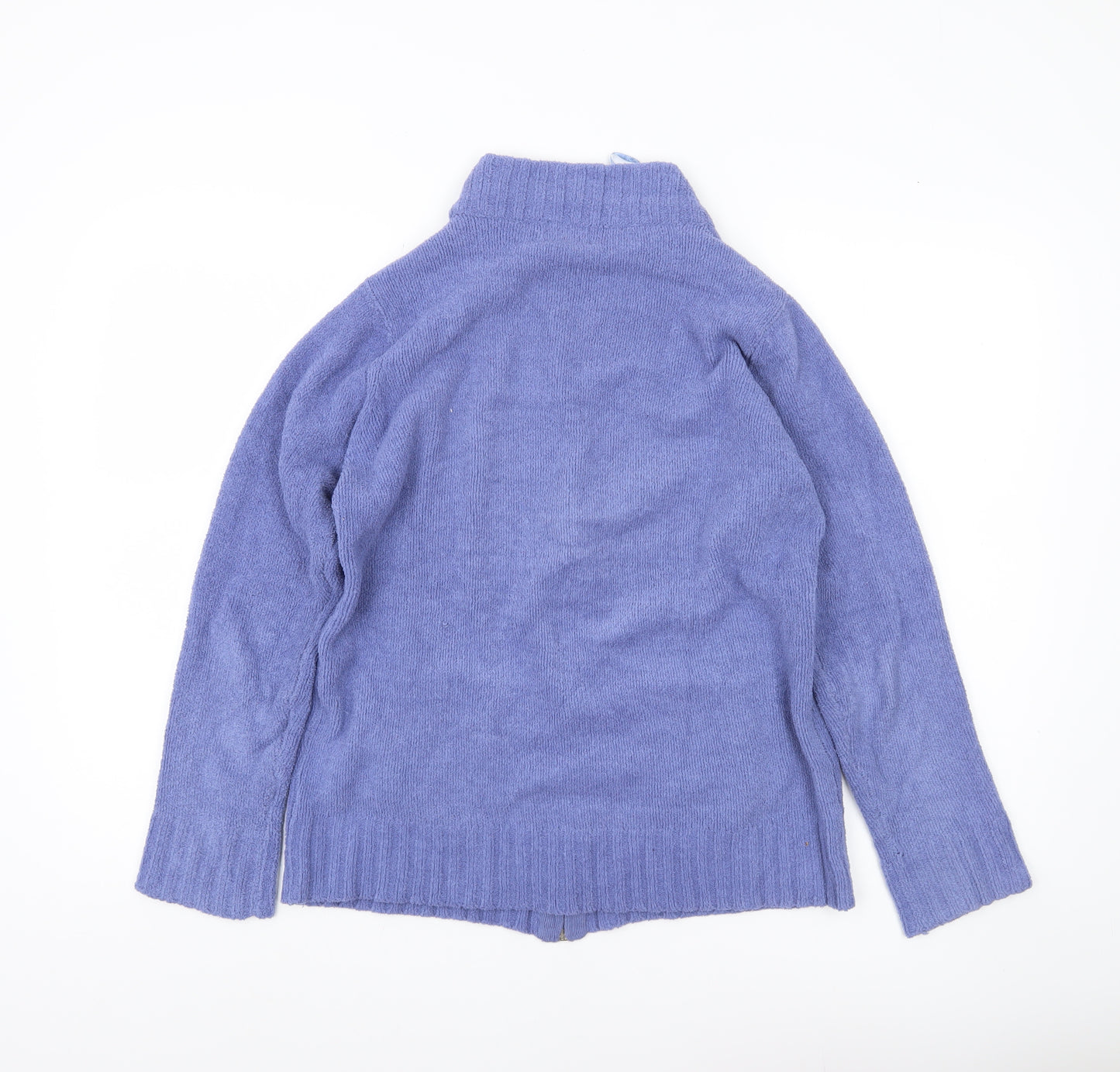 Arista Womens Purple Cable Knit Full Zip Cardigan Jumper M