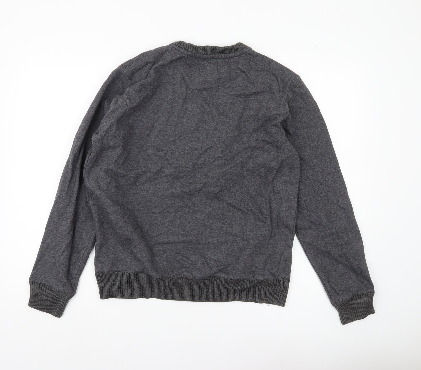 Common People Men’s Grey Pullover Sweatshirt M Cable Knit Panel