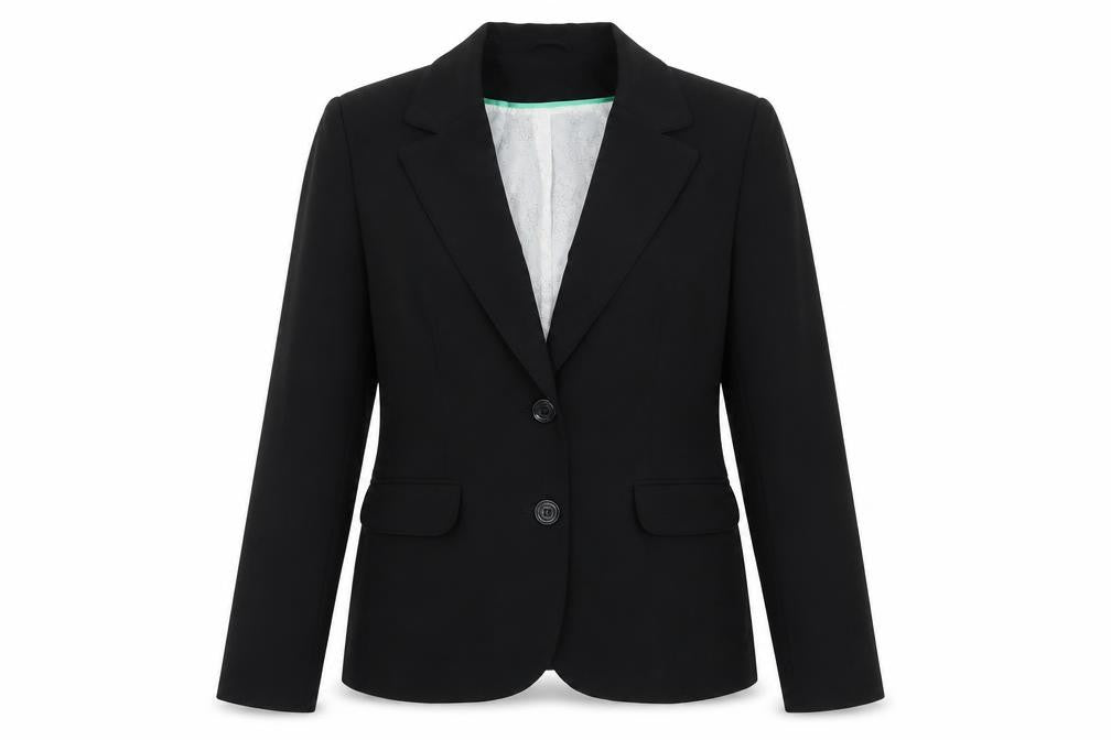 Front view of Dorothy Perkins women’s black, size UK 12, blazer jacket workwear