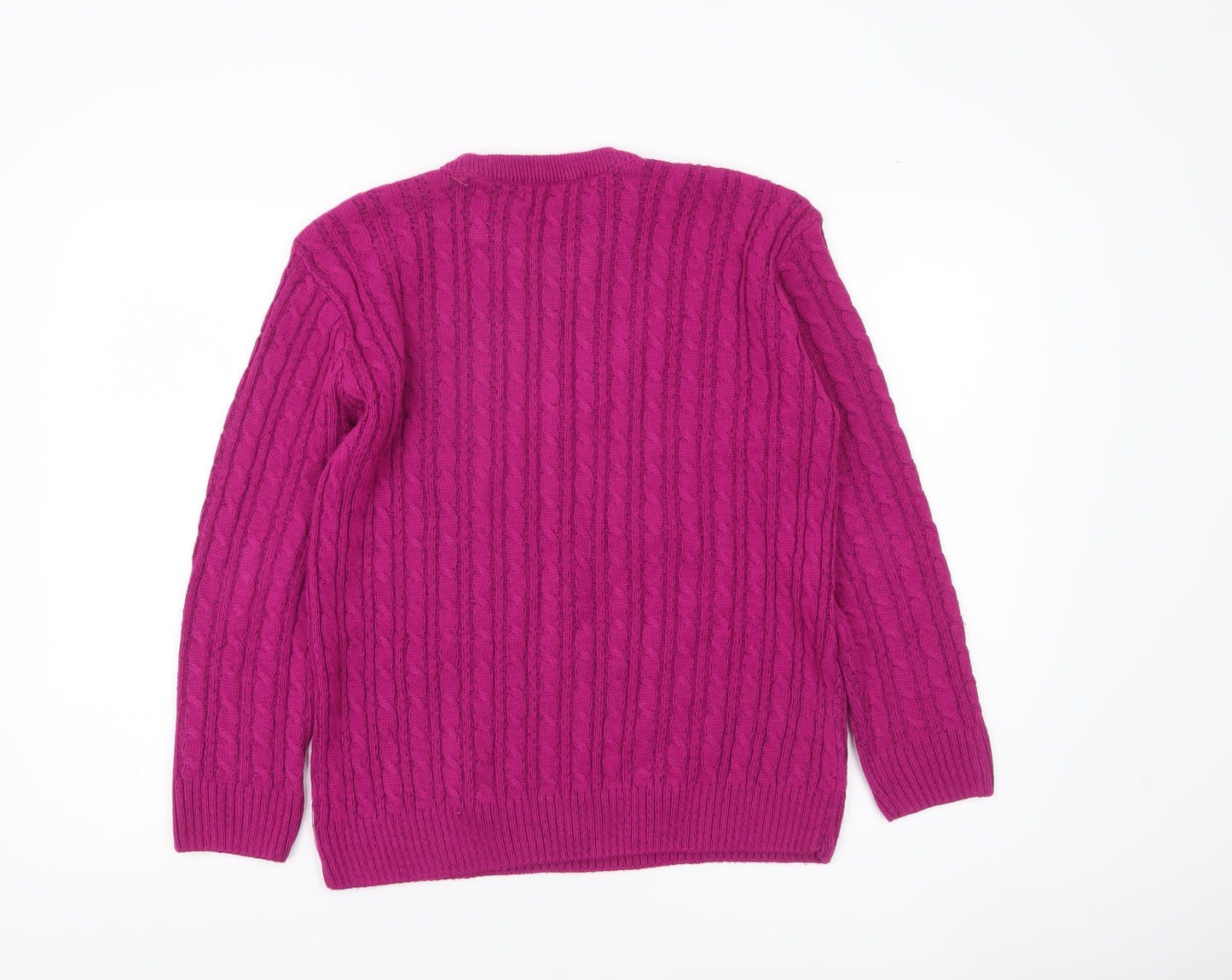 Pure & Natural Womens Purple Cable-Knit Jumper Size 2 M/L