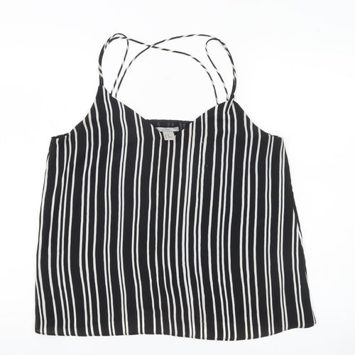 H&M Womens Black Striped Camisole Tank Top Size 12