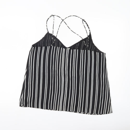 H&M Womens Black Striped Camisole Tank Top Size 12