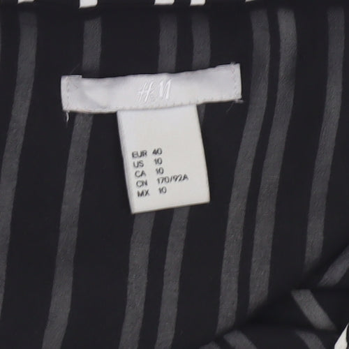 H&M Womens Black Striped Camisole Tank Top Size 12