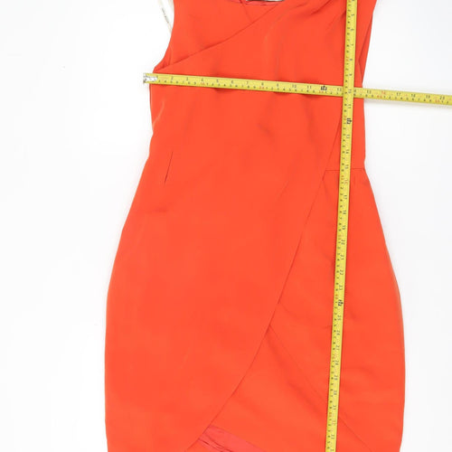 Karen Millen Women’s Orange Sleeveless Wrap Dress Size 10