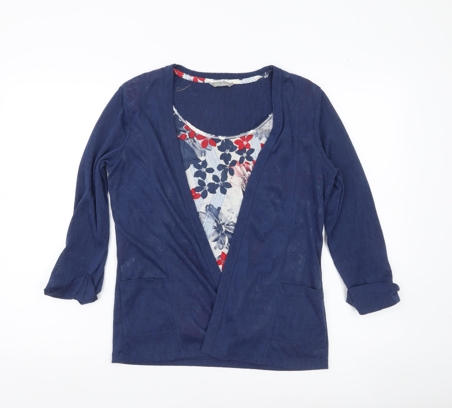 Marks and Spencer Women’s Blue Size 10 Cotton Tunic Blouse