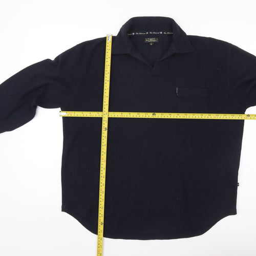 Ben Sherman Men’s Blue Collared Pullover Knit Jumper Size M