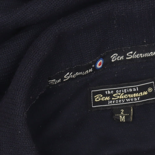 Ben Sherman Men’s Blue Collared Pullover Knit Jumper Size M