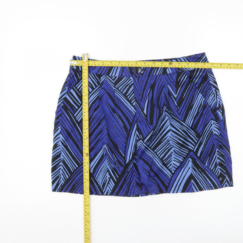 Gap Women’s Blue Geometric Short Skirt Size 10 Polyester
