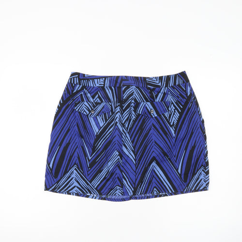 Gap Women’s Blue Geometric Short Skirt Size 10 Polyester