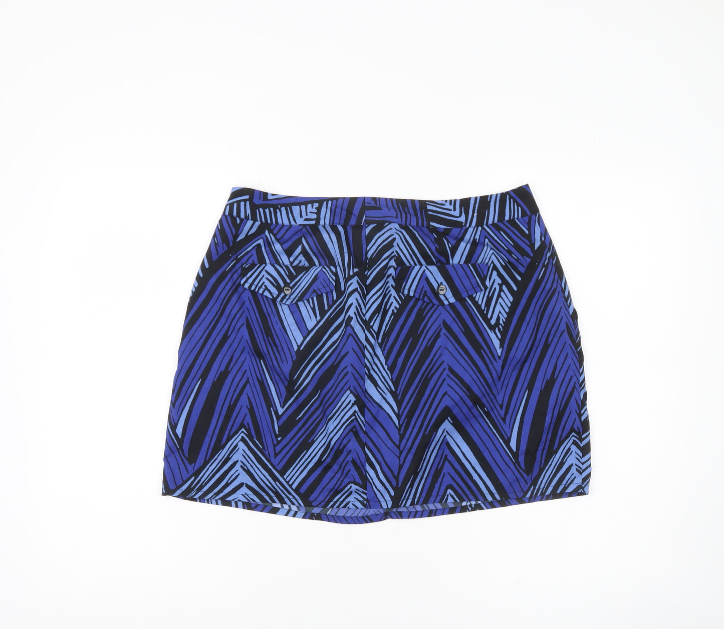 Gap Women’s Blue Geometric Short Skirt Size 10 Polyester