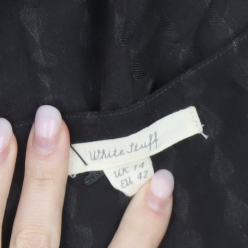 White Stuff Women’s Black Floral Shift Dress Size 14 Viscose