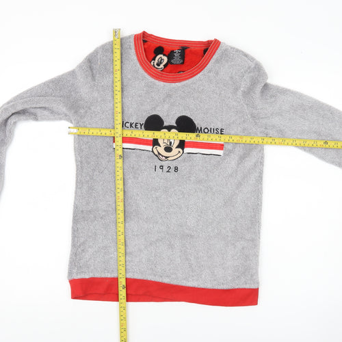Disney Women’s Grey Mickey Mouse Fleece Pyjama Top Size 10-12