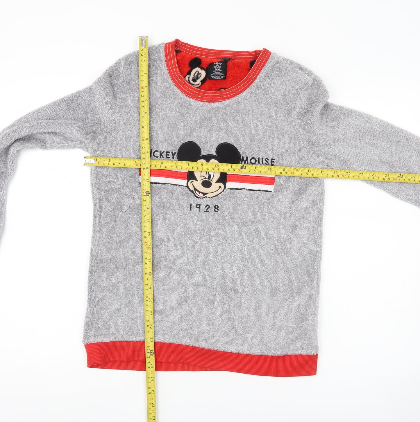 Disney Women’s Grey Mickey Mouse Fleece Pyjama Top Size 10-12
