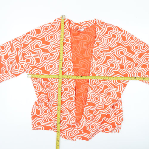 Next Women Orange Geometric Cover Up Size 14 Viscose Blend