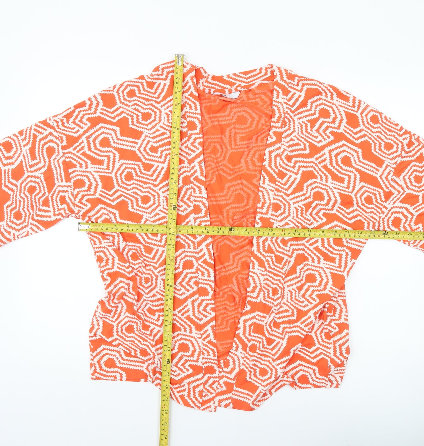 Next Women Orange Geometric Cover Up Size 14 Viscose Blend