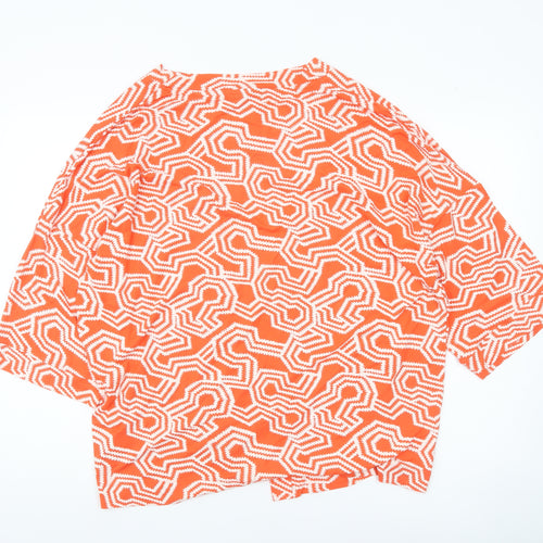 Next Women Orange Geometric Cover Up Size 14 Viscose Blend