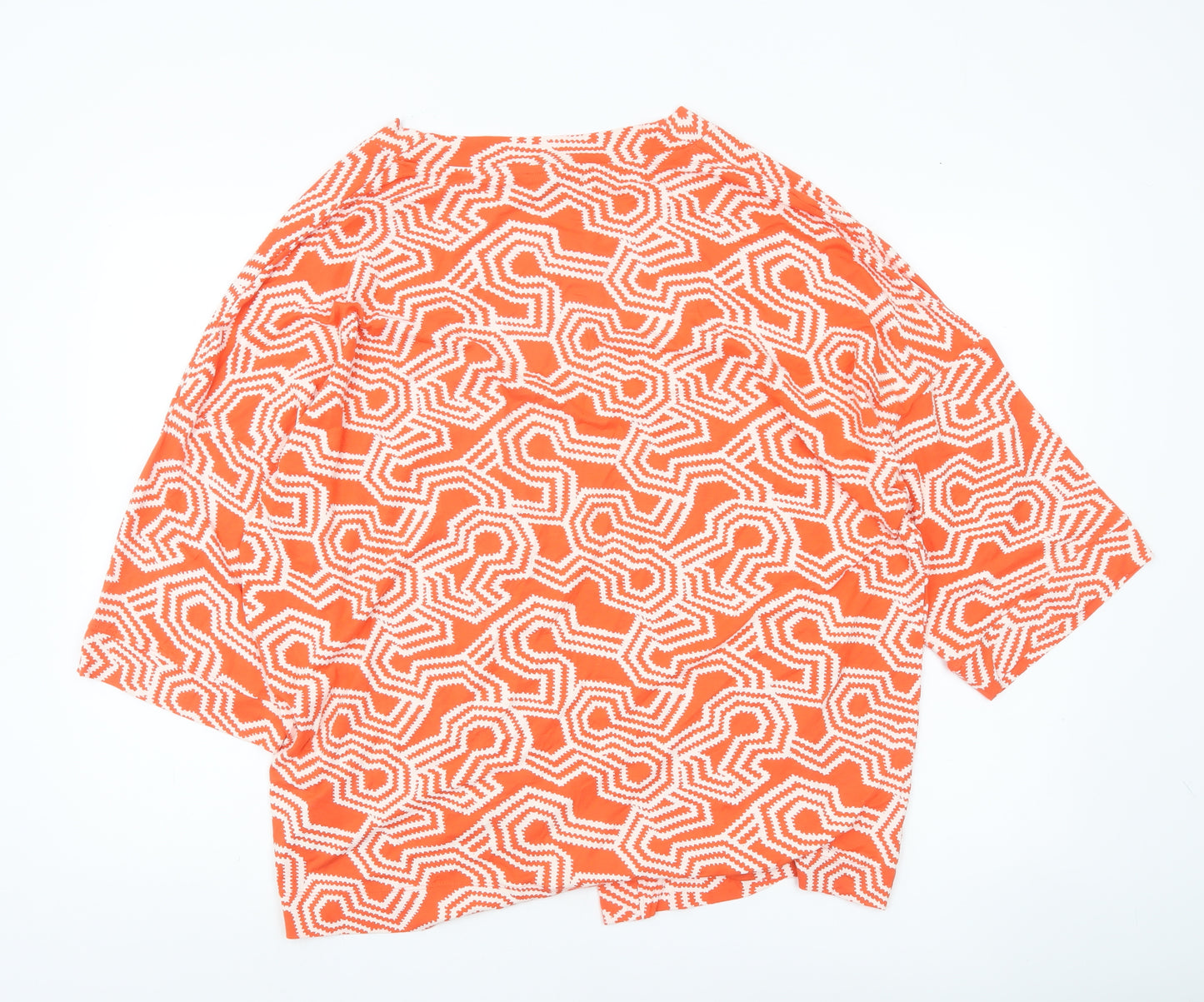 Next Women Orange Geometric Cover Up Size 14 Viscose Blend