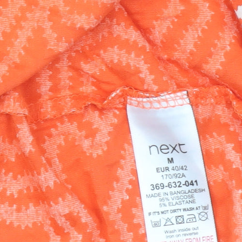 Next Women Orange Geometric Cover Up Size 14 Viscose Blend