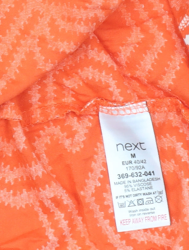 Next Women Orange Geometric Cover Up Size 14 Viscose Blend