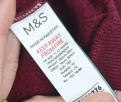 Marks and Spencer Boys Red Harry Potter Alumni Sweatshirt 11-12Y Pullover