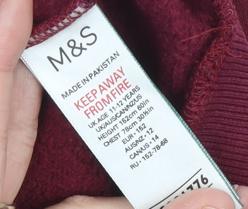 Marks and Spencer Boys Red Harry Potter Alumni Sweatshirt 11-12Y Pullover