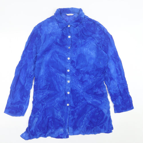 Marks and Spencer Women’s Blue Viscose Button-Up Shirt UK 14