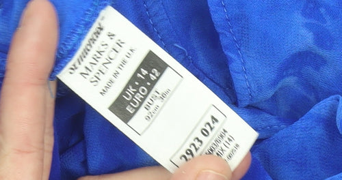 Marks and Spencer Women’s Blue Viscose Button-Up Shirt UK 14
