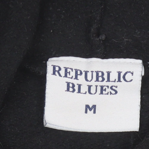 Republic Blues Men’s Black Pullover Hoodie M Graphic NYC Logo