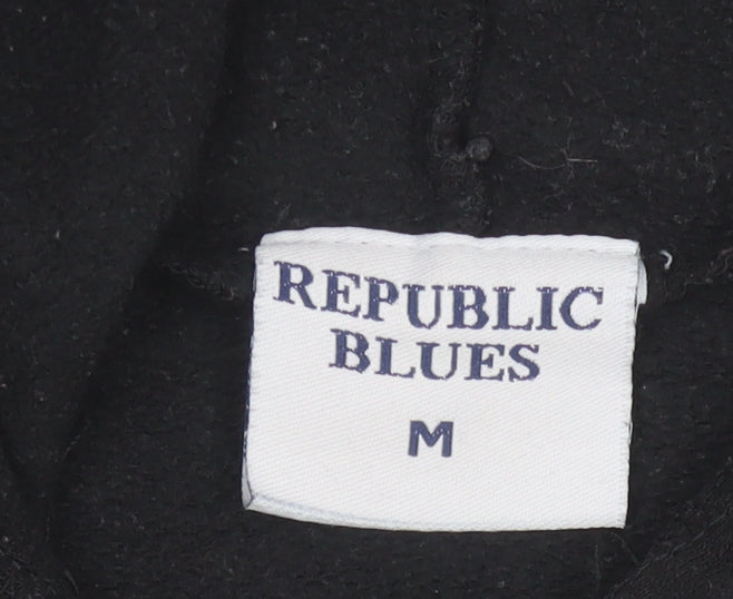 Republic Blues Men’s Black Pullover Hoodie M Graphic NYC Logo