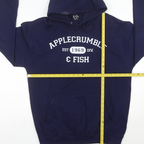 TeePublic Men’s Blue Pullover Hoodie L Logo Graphic Cotton Blend