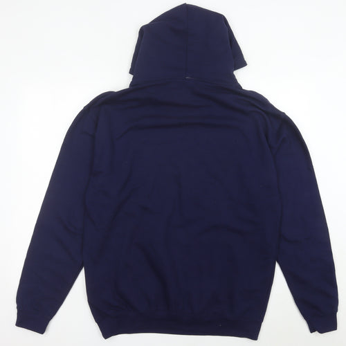 TeePublic Men’s Blue Pullover Hoodie L Logo Graphic Cotton Blend