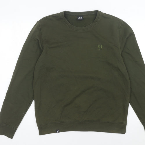 Uzzi Men’s Green Crew Neck Pullover Sweatshirt Size M