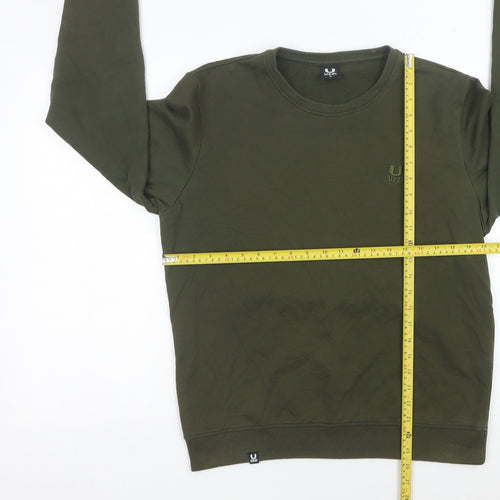 Uzzi Men’s Green Crew Neck Pullover Sweatshirt Size M